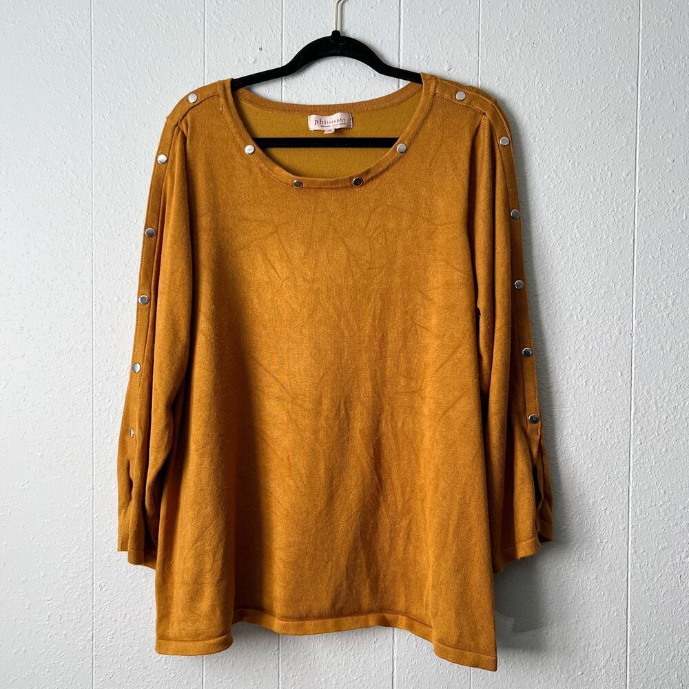 Philosophy Women Sweater 2X Soft Pullover Academia Preppy Career Workwear Casual